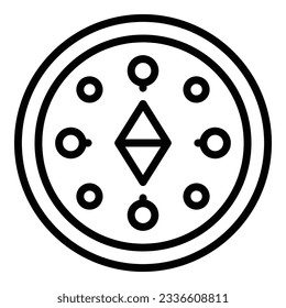 Store compass icon outline vector. Pin point. Street sale