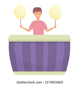 Store cotton icon cartoon vector. Food cart. Shop seller