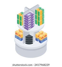 Store Counters Isometric flat  Icon