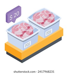 Store Counters Isometric flat  Icon