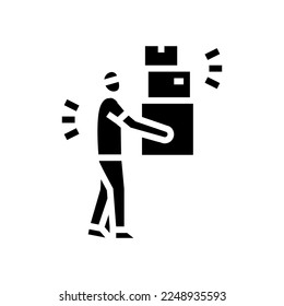 store courier glyph icon vector. store courier sign. isolated symbol illustration