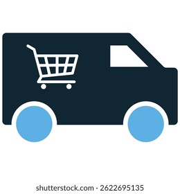 Store delivery icon vector for shipping, transport, and order logistics. Ideal for e-commerce app design, product delivery layout, and online shopping systems.