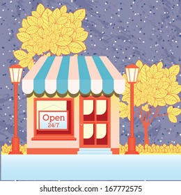 store design over pattern background vector illustration 