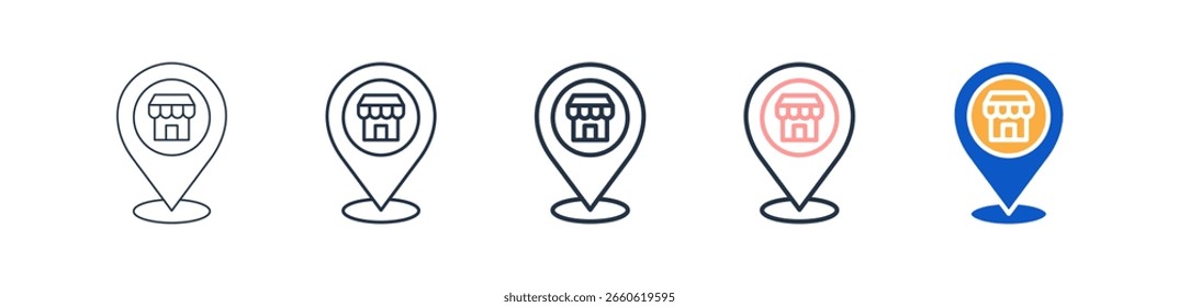 Almacene diferentes iconos de estilo de Ilustración vectorial.