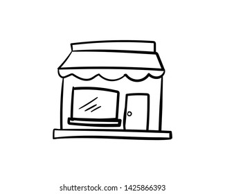 store doodle hand draw drawing vector