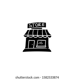 store doodle icon vector hand drawing 