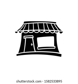 store doodle icon vector hand drawing 