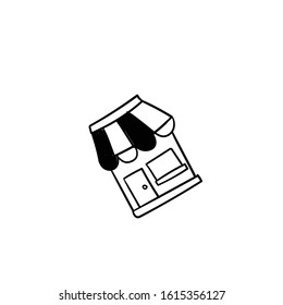 store doodle icon vector hand drawing 