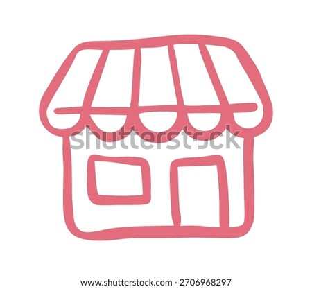 store doodle icon. Vector doodle illustration icon isolated on white bg.