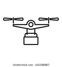 Store drone delivery icon. Outline store drone delivery vector icon for web design isolated on white background