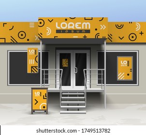 Store with elements of outdoor advertising