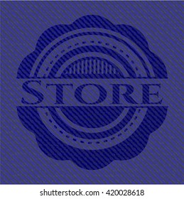 Almacenar emblema con textura de denim