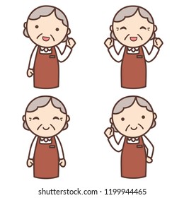 store employee with smile face. vector illustration for department store, shop, cafe, restaurant. 