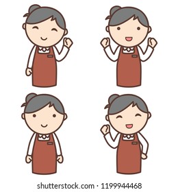 store employee with smile face. vector illustration for department store, shop, cafe, restaurant. 