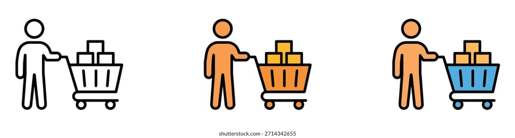 Vector de ícono de experiencia en tienda. comercio minorista, comercio electrónico y consumismo. Ilustración vectorial.