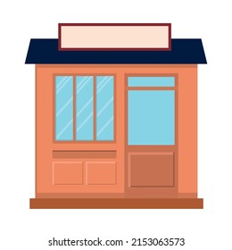 store exterior icon flat isolated