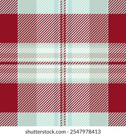 Almacene el tartán textil de la tela, fondo elegante del patrón del control. Feliz Navidad Vector de textura sin costuras a cuadros en la paleta de colores rojo y blanco.