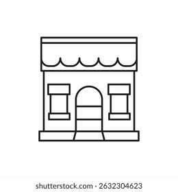 Vector de letrero de icono de edificio de fachada de tienda