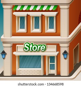 Store facade icon. Vector illustration.