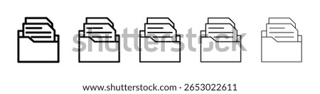 Store files icon or logo illustration outline black style