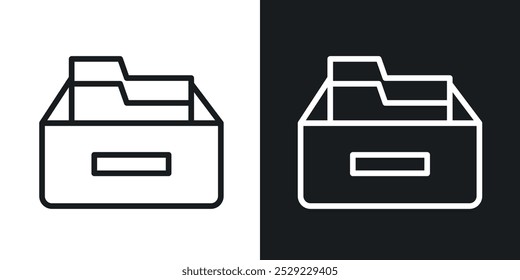 Store files icon in Thin line black color. flat simple vector symbols illustration.