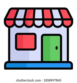 Estilo de línea rellena de tienda, compras de Black Friday, diseño de iconos de venta.