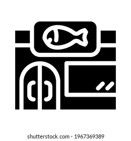 store fish glyph icon vector. store fish sign. isolated contour symbol black illustration