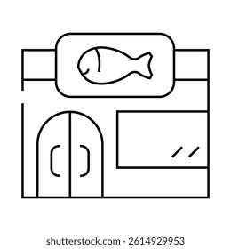 store fish line icon vector. store fish sign. isolated contour symbol black illustration