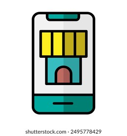 Store flat icon. commerce, seller. suitable for interfaces, websites, UI and mobile applications.