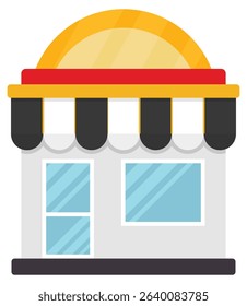 Store flat icon isolated on white background.