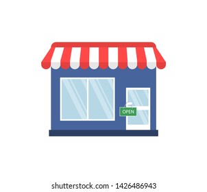 Store flat icon. Vector illustration.