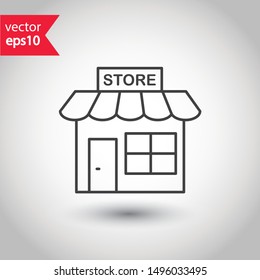 Store flat sign. Store icon. Market vector icon. EPS 10 symbol. Supermarket pictogram