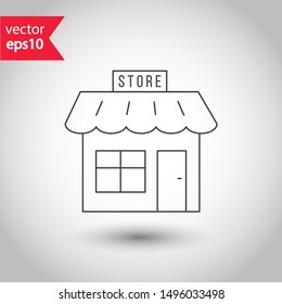 Store flat sign. Store icon. Market vector icon. EPS 10 symbol. Supermarket pictogram