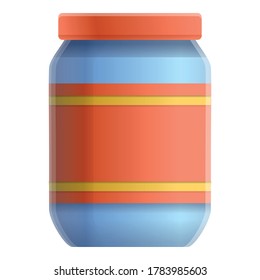 Store food jar icon. Cartoon of store food jar vector icon for web design isolated on white background