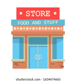 Store food and stuff illustration. Vector illustration in flat design