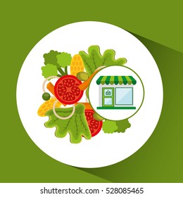 store fresh vegetables menu vector illustration eps 10