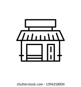 Store front bakery icon outline vector logo. Outline backery building icon