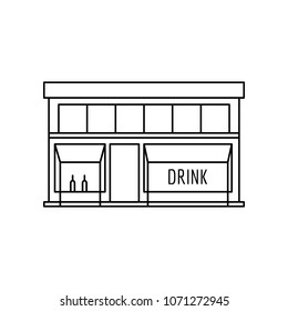 Store front drinks icon. Outline Store front drinks vector icon for web design isolated on white background