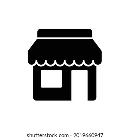 Store front glyph icon. Simple solid style. Shop, architecture, market concept. Vector illustration isolated on white background. EPS 10