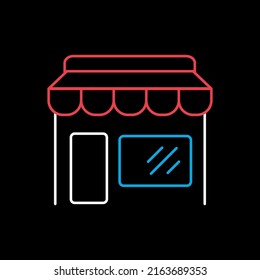 Store front icon isolated on the black. E-commerce sign. Graph symbol for your web site design, logo, app, UI. Vector illustration, EPS10.