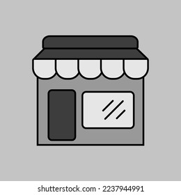Store front isolated grayscale icon. E-commerce sign. Graph symbol for your web site design, logo, app, UI. Vector illustration, EPS10.