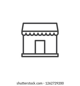 Store front outline icon. linear style sign for mobile concept and web design. Shop building simple line vector icon. Symbol, logo illustration. Pixel perfect vector graphics