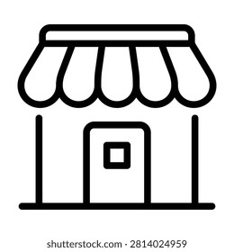 Store front shop icon graphic illustration with building business commerce minimalist navigation interface architecture shopping establishmen