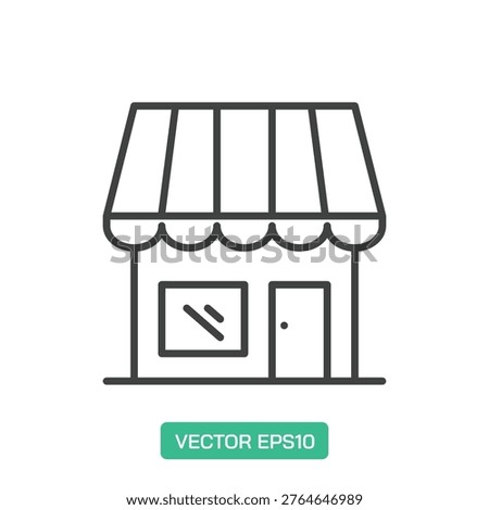 Store Front or Shop icon. Thin line icon vector