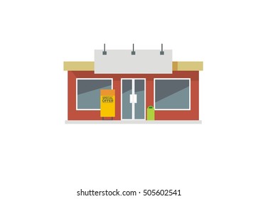 store front, shop simple flat illustration