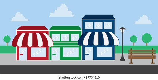 Store Front Strip Mall Stores