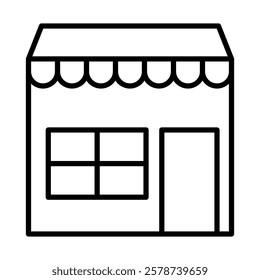 Store Front Vector Line Icon Design