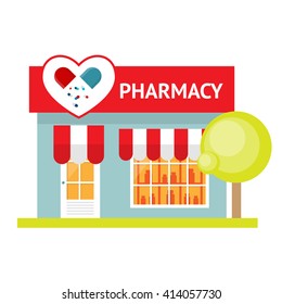 Store front window concept. City shop icon. Street small business 