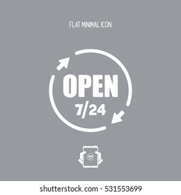 Store full time open 7/24 - Vector web icon