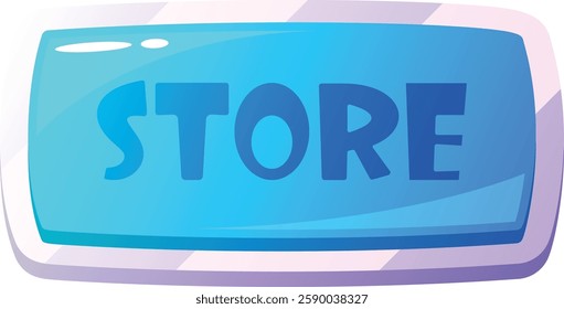 Store game menu button vector illustration